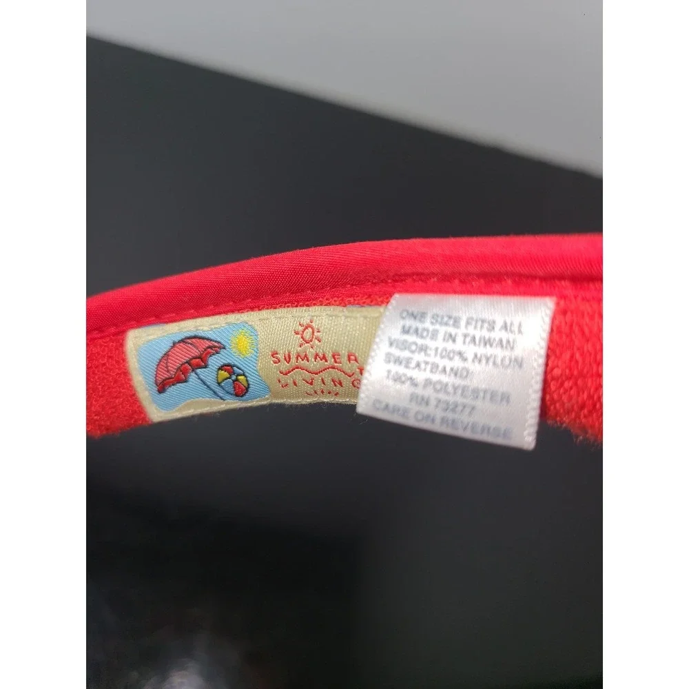 NWOT Womens Clip On Red Sun Visor Ladies Hat Cotton Sun Visor Tennis Golf Beach‎